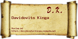 Davidovits Kinga névjegykártya